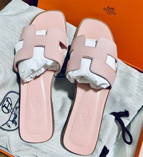 hermes rose pale oran|Oran sandal .